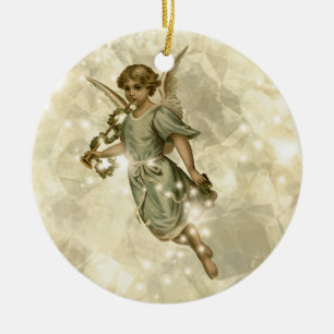 Décoration En Céramique Vintage Angel Glittering Gold V4 ID136