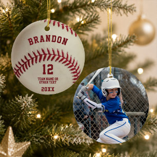 Décoration En Céramique Vintage Baseball Ball Stitching Photo Personalized
