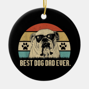 Décoration En Céramique Vintage Best English Bulldog DAD Ever Chemise Père
