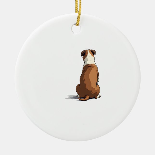 Décoration En Céramique Vintage Bulldog Rear View Illustration Dog Lover G (Devant)