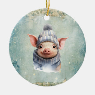 Décoration En Céramique Vintage campagne mignon Cochon Noël
