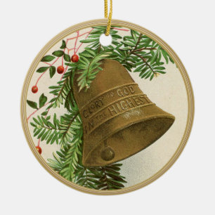 Décoration En Céramique Vintage Christmas Bell (À feuillage persistant) G