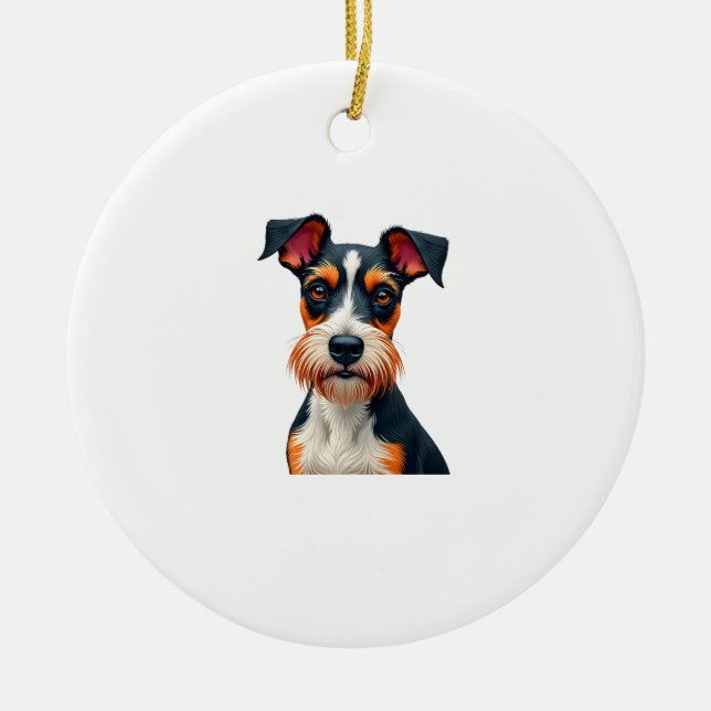 Décoration En Céramique Vintage Colorful Dog Portrait Illustration Retro T (Devant)