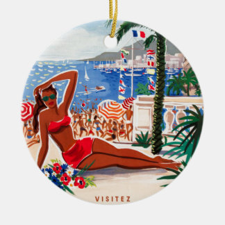 Décoration En Céramique Vintage Côte d'Azur Beach Girl