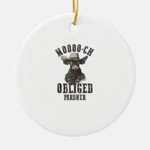 Décoration En Céramique Vintage Cowboy Cow Shirt Moooch Obligé Partenaire