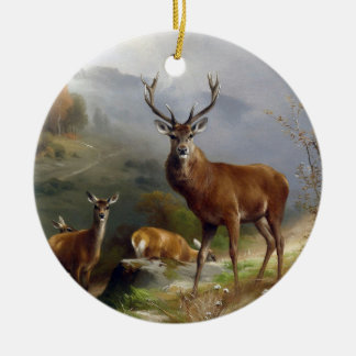 Décoration En Céramique Vintage Deer Stag - Animaux Vieux Illustration Art