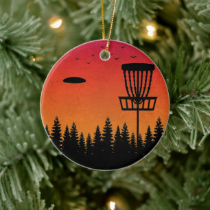 Décoration En Céramique Vintage Disk Golf Frolf Frisbee Player Retro