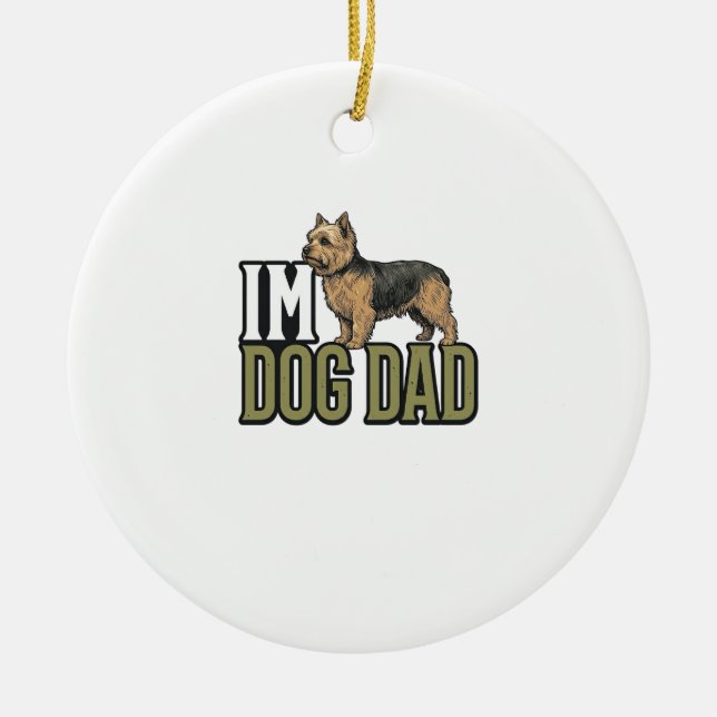 Décoration En Céramique Vintage Dog Dad Terrier Engraving Shirt Design_1 (Devant)
