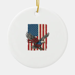 Décoration En Céramique Vintage Eagle Drapeau Vectorielle Conception de T-