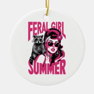 Décoration En Céramique Vintage Feral Girl été Opossum Funny Raccoon