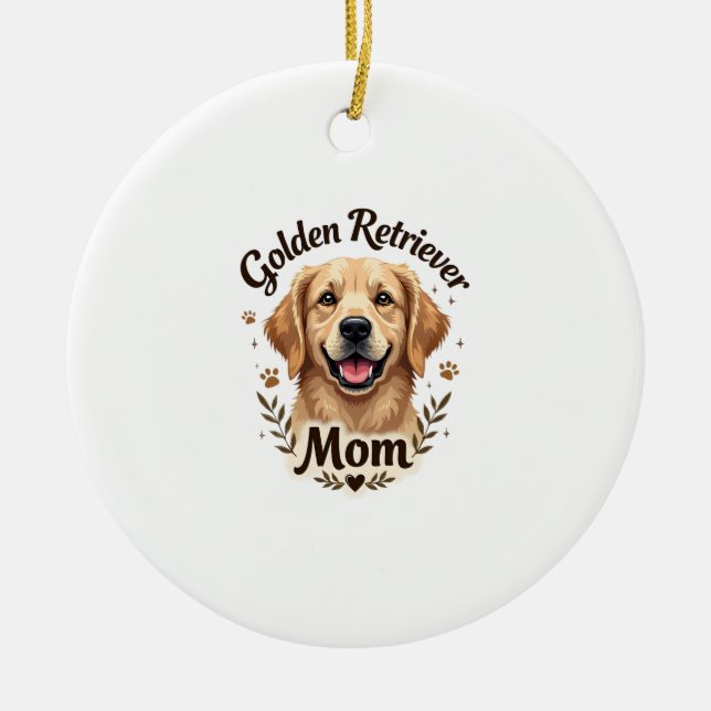 Décoration En Céramique Vintage Golden Retriever Mom Dog Lover Typography  (Devant)