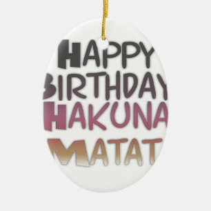 Décoration En Céramique Vintage Joyeux Anniversaire Hakuna Matata Purple I