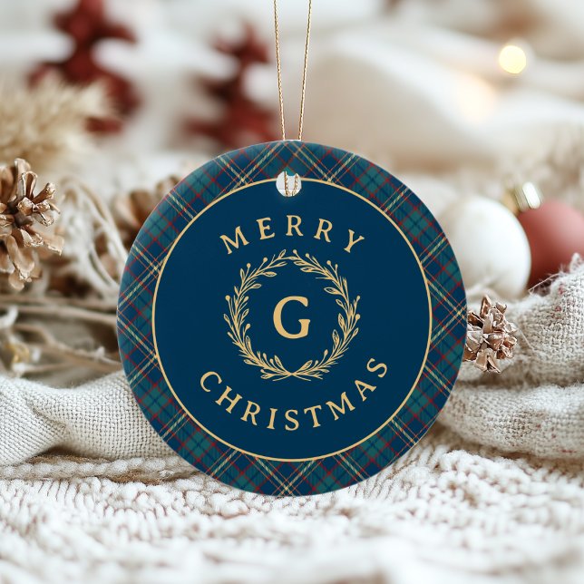 Décoration En Céramique Vintage Monogramme couronne bleu Plat photo de Noë (Créateur téléchargé)