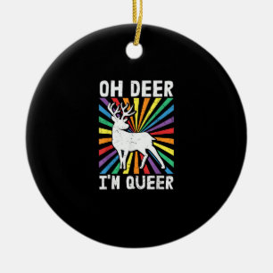 Décoration En Céramique Vintage Oh Cerf Je Suis Queer Fierté LGBT Gay Lesb