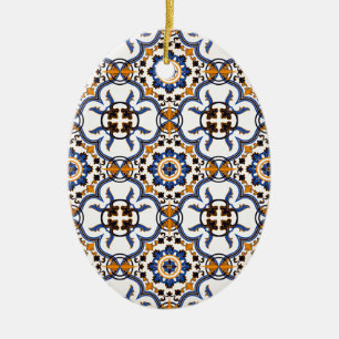 Décoration En Céramique Vintage portugais Azulejo bleu jaune Motif