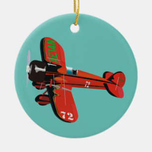 Décoration En Céramique Vintage Red Airplane