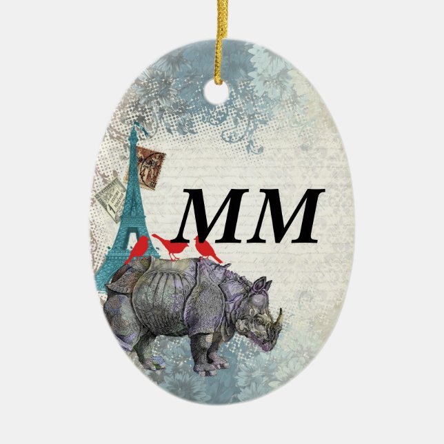 Décoration En Céramique Vintage rhino (Devant)