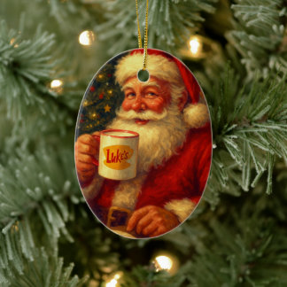 Décoration En Céramique Vintage Santa Christmas Ornament • Cozy gift