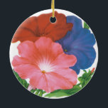 Décoration En Céramique Vintage Seed Packet Label Art, Petunia Flowers<br><div class="desc">Vintage illustration seed packet product label art advertisement featuring Mixed Colors Petunia plants and flowers. Grow beautiful pink,  red and blue petunia flowers in your spring garden or on a farm. Antique advertising for Huth Seed Company,  Inc.,  San Antonio,  Texas.</div>