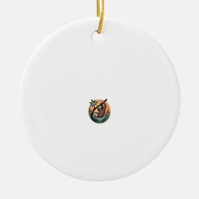 Décoration En Céramique Vintage Sloth Vector Retro Wildlife Badge 2 (Devant)