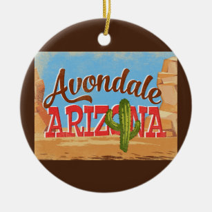 Décoration En Céramique Vintage voyage du désert Avondale Arizona Cartoon