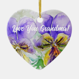 Décoration En Céramique Viola violet Floral Aimer Vous Grand-mère Décorati