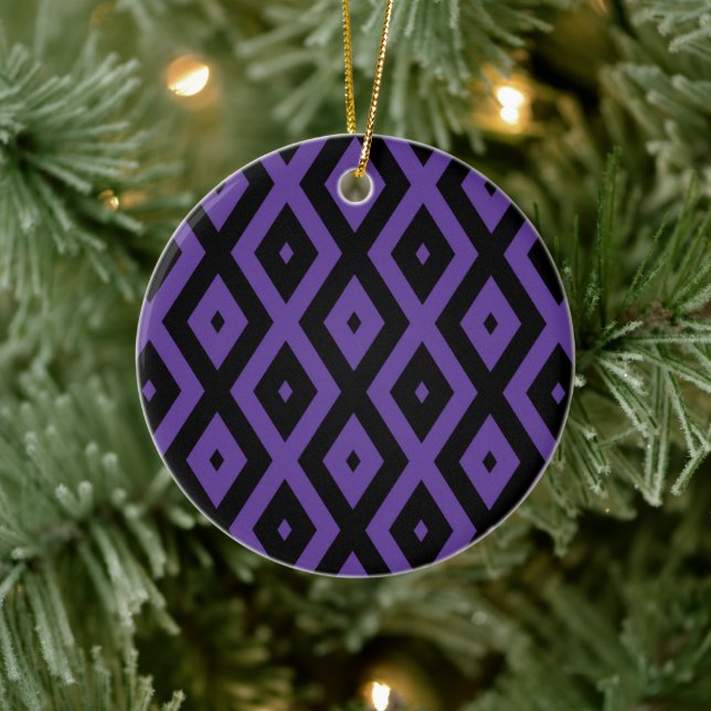 Décoration En Céramique Violet and black diamond pattern (Arbre)