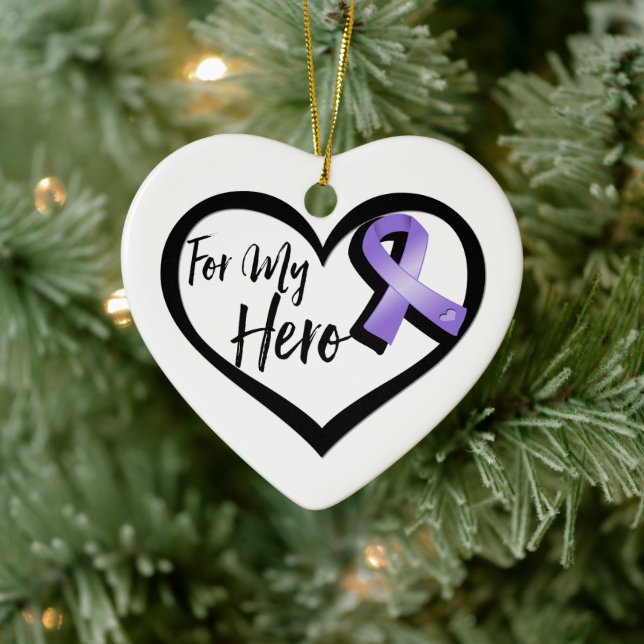 Décoration En Céramique Violet Awareness Ribbon For My Hero (Arbre)