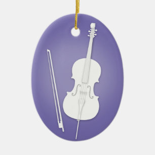 Décoration En Céramique Violet blanc avec Bow Purple Musique personnalisée