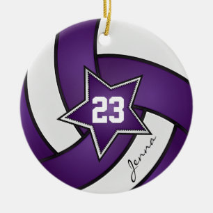 Décoration En Céramique Violet et blanc Star 🏐 volleyball
