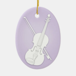 Décoration En Céramique Violon blanc ou alto avec béquille Lavande musical