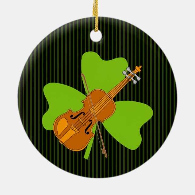 Décoration En Céramique Violon shamrock (Dos)