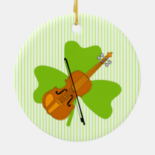 Décoration En Céramique Violon shamrock