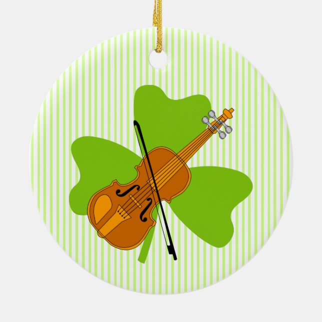 Décoration En Céramique Violon shamrock (Dos)