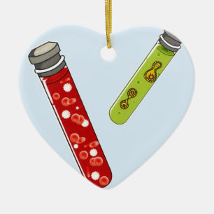 Décoration En Céramique Virus de deux à essai de tubes globules rouges