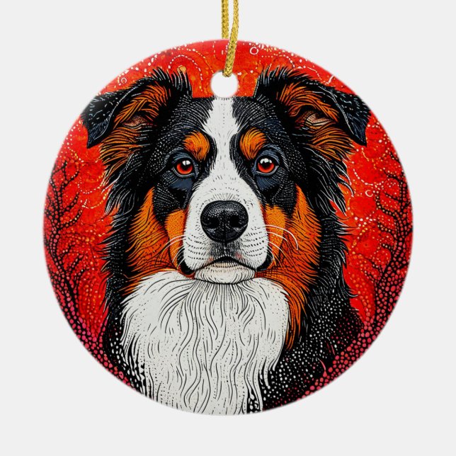 Décoration En Céramique Visage de chien mignon (Devant)