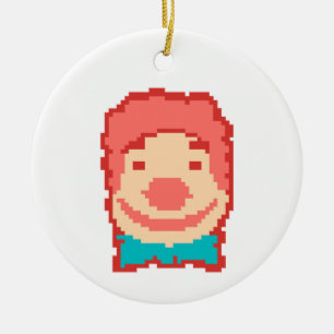 Décoration En Céramique Visage de clown pixelisé mignon 