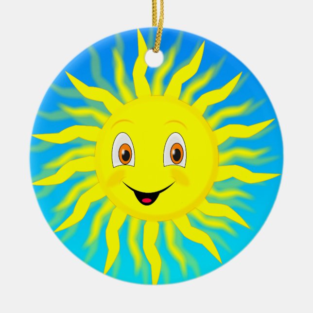 Décoration En Céramique Visage heureux de soleil (Devant)