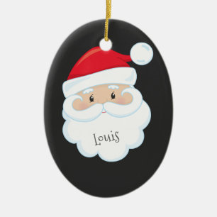 Décoration En Céramique Visage Père Noël avec nom et année