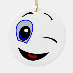 DÉCORATION EN CÉRAMIQUE VISAGE SOURIRE