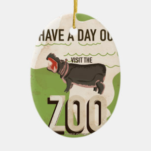 Décoration En Céramique Visitez L'Affiche Vintage voyage Zoo