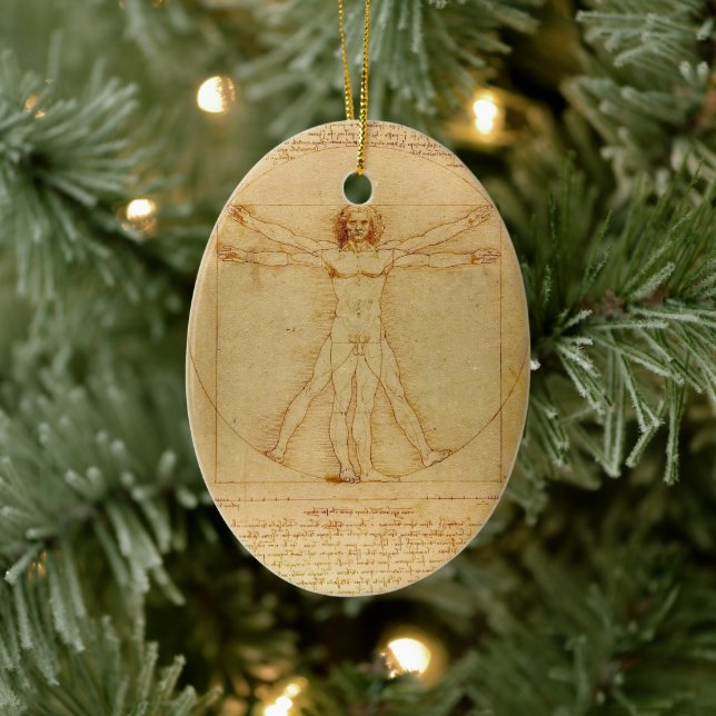 Décoration En Céramique Vitruvian Man by Leonardo Da Vinci (Arbre)