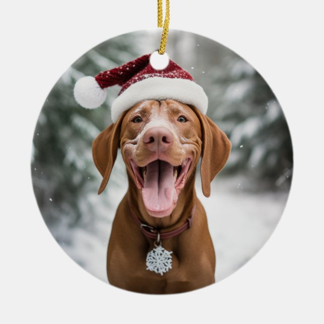 Décoration En Céramique Vizsla Chien Noël Keepsaké (Devant)