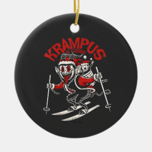 Décoration En Céramique Vœux de Noël de Krampus, diable de Noël