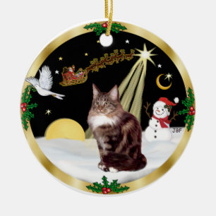 Décoration En Céramique Vol de nuit (GW) - Maine Coon cat 9