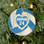 Décoration En Céramique Volley-ball bleu, blanc et or élégant<br><div class="desc">Volleyball Sport Joueur ornement de Noël prêt pour vous à personnaliser. Faites un merveilleux cadeau personnalisé pour votre joueur de volley-ball, entraîneur, ventilateur, etc... REMARQUE : SEULEMENT CHANGER LES ESPACES MODÈLES NÉCESSAIRES! 😀 Si nécessaire, vous pouvez supprimer le texte et commencer à ajouter le texte et la police que vous...</div>