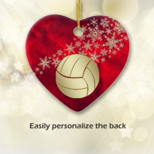 Décoration En Céramique Volley-ball Red Gold Snowflake Personnalisé