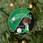 Décoration En Céramique Volley-ball Sporty Diva Girl in Dark Green<br><div class="desc">do-it-yourself Joueur de volley-ball Sport Ornements de Noël. Fait un grand cadeau pour une joueuse de volley-ball. REMARQUE : Si vous ajoutez votre propre image graphique, assurez-vous qu'elle est de HAUTE RÉSOLUTION (300 DPI) sinon elle imprime flou. 📌 Si vous avez besoin d'une personnalisation plus poussée, cliquez sur le bouton...</div>