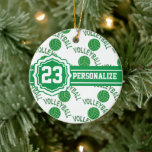 Décoration En Céramique Volley-ball vert | Nom et numéro DO-IT-YOURSELF<br><div class="desc">Ornement de volley-ball. Un grand cadeau pour un joueur de volley-ball, un fan de volley-ball ou un entraîneur d'équipe de volley-ball, un design sportif amusant. D'autres couleurs sont disponibles si vous ne trouvez pas vos couleurs, veuillez me contacter. 📌 Si vous avez besoin d'une personnalisation plus poussée, cliquez sur le...</div>