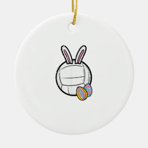Décoration En Céramique Volleyball de Pâques Lapin Sportif Femmes Filles 